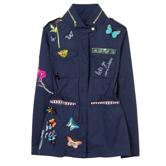 Desigual Jackets & Blazers - desigual pakaian jadi wanita navy utility jacket butterfly bird bee